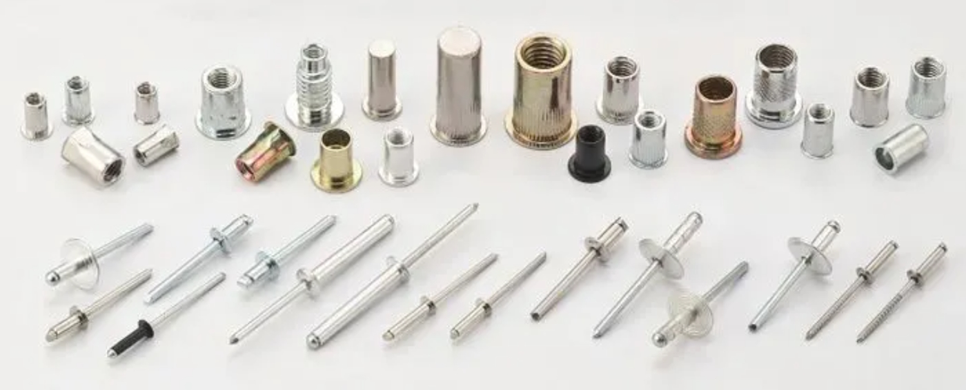 assorted blind rivets and nutserts